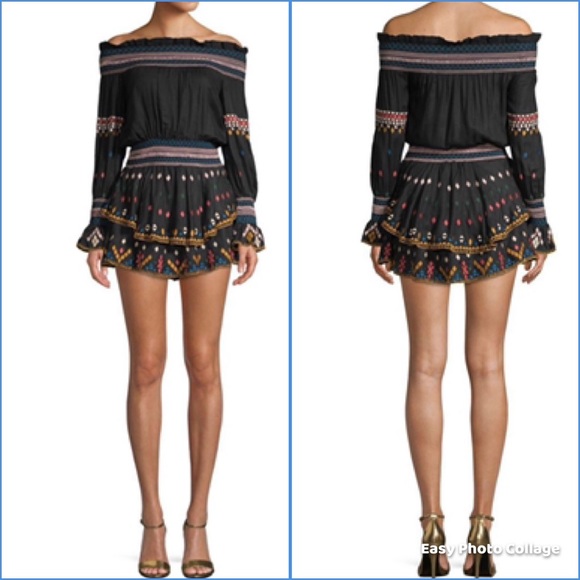 Sold‼️Red Carter Off-the-shoulder embroidered ruffle dress NWT - Picture 3 of 6